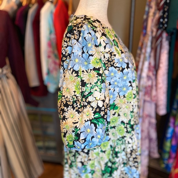 NWT Boho Floral Puff-sleeved Midi Dress sz L - Picture 11 of 13